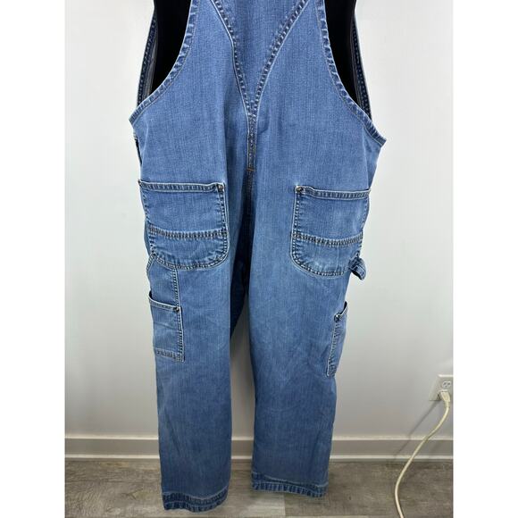 Carhartt Double Knee Denim Overalls Carpenter Workwear Utility Size 42x30 - Picture 15 of 16